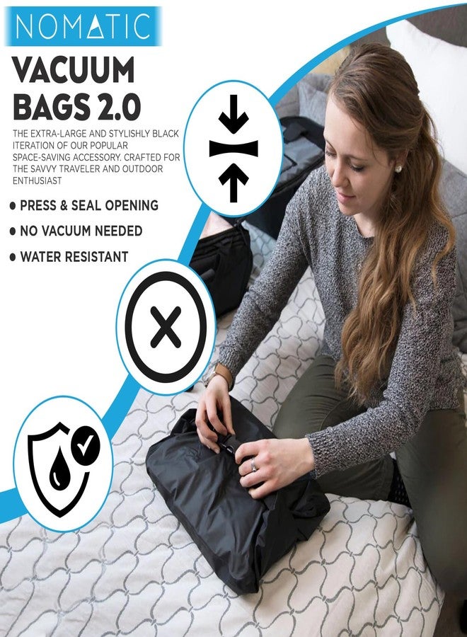 NOMATIC X-Large V2 Vacuum Bag - Luggage Organizer Bags - Compression Packing Cubes - Luggage Organizer Bags and Travel Essentials (Black) - Image 2
